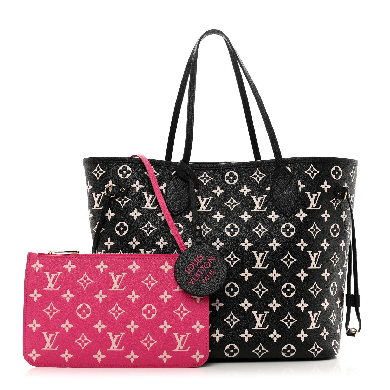 Louis Vuitton Empreinte Spring In The City Neverfull MM Black White Pink 1 of 9