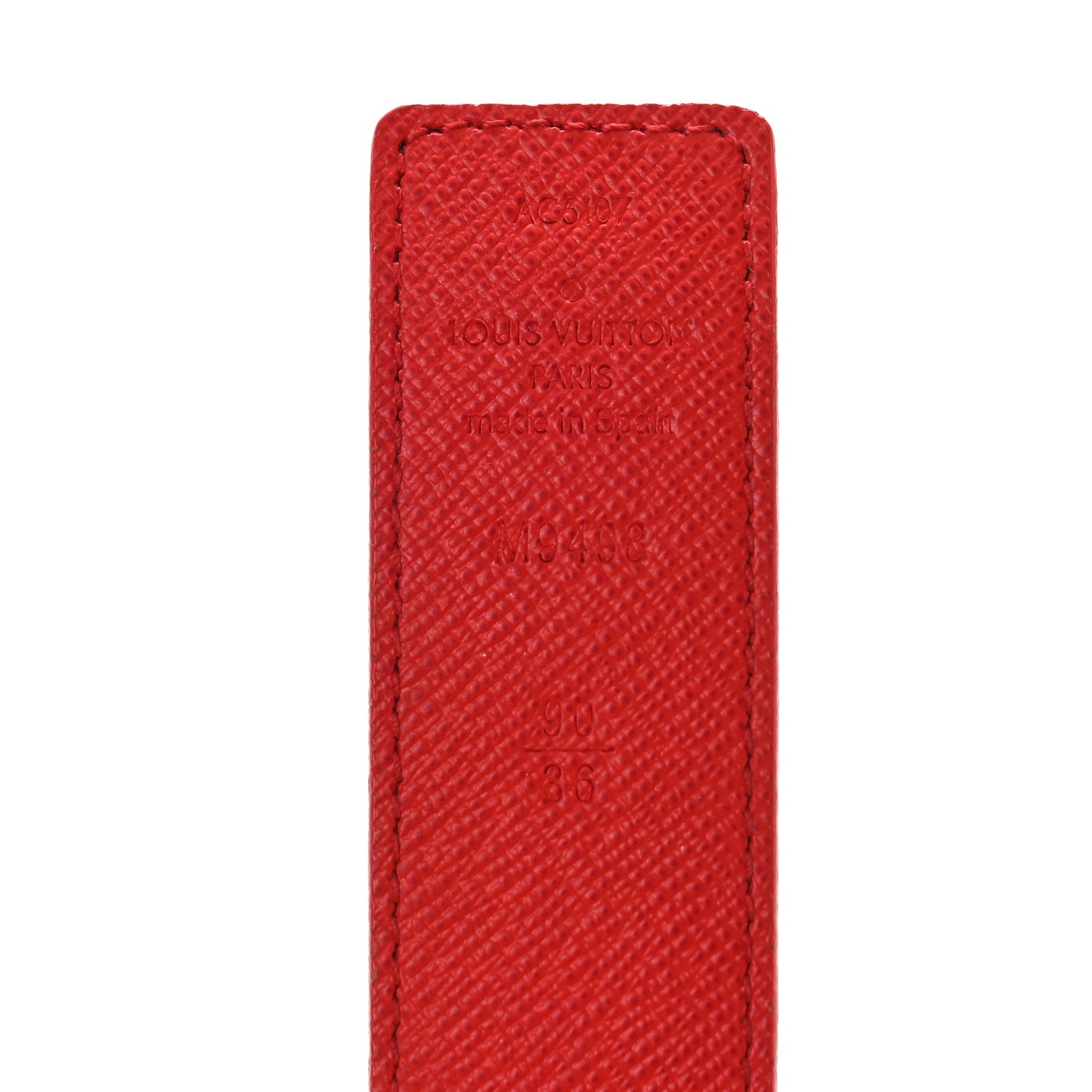 Calfskin Monogram 30mm LV Initiales Reversible Belt 90 36 Coquelicot