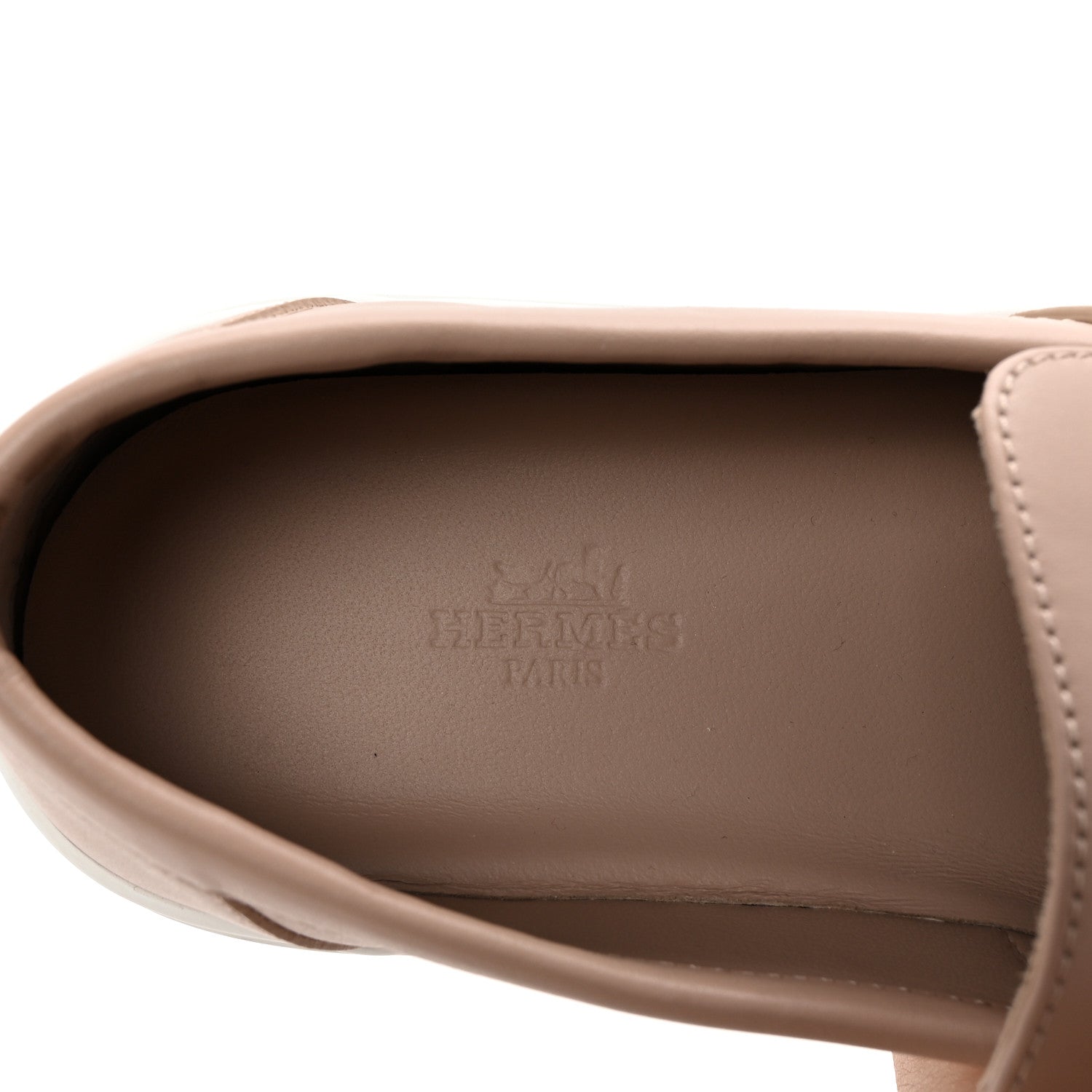 Hermes Calfskin Game Slip On Sneakers 37.5 Beige Nude 8 of 9