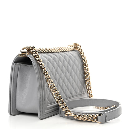 Chanel Caviar Quilted Medium Boy Flap Grey 2 of 9