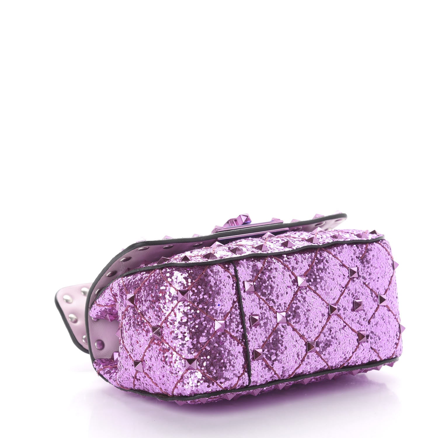 Valentino Garavani Glitter Micro Rockstud Spike Shoulder Bag Water Lilac 4 of 10