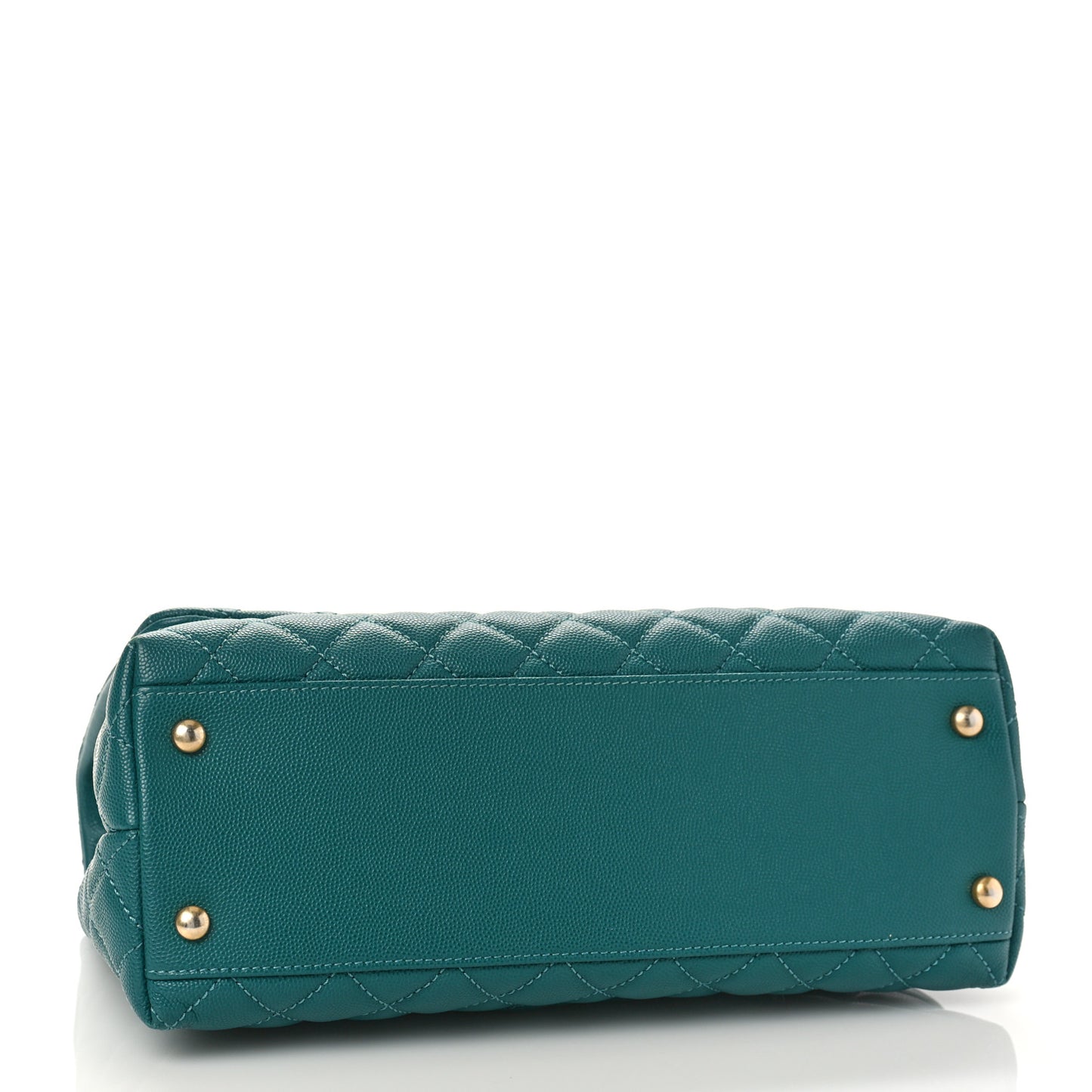 Caviar Quilted Small Coco Handle Flap Green