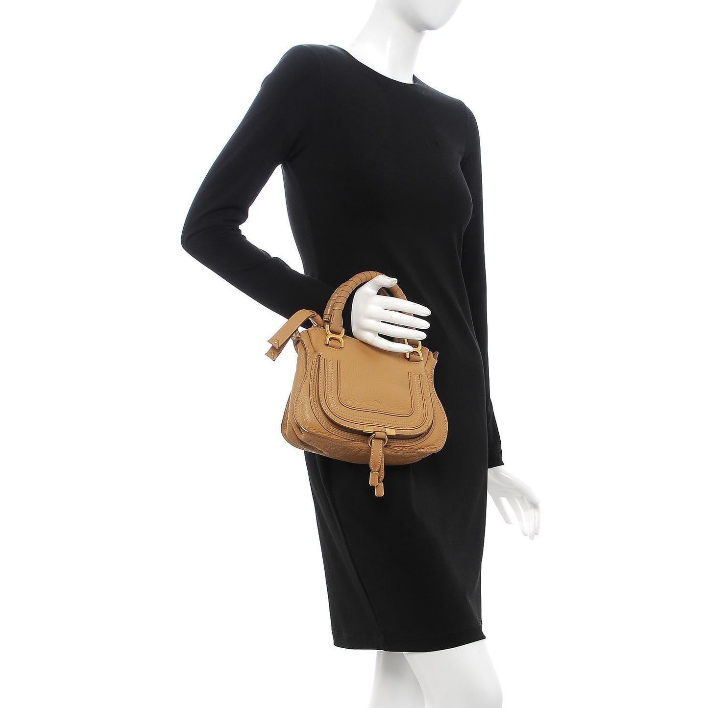 Calfskin Mini Marcie Satchel Blonde Chestnut