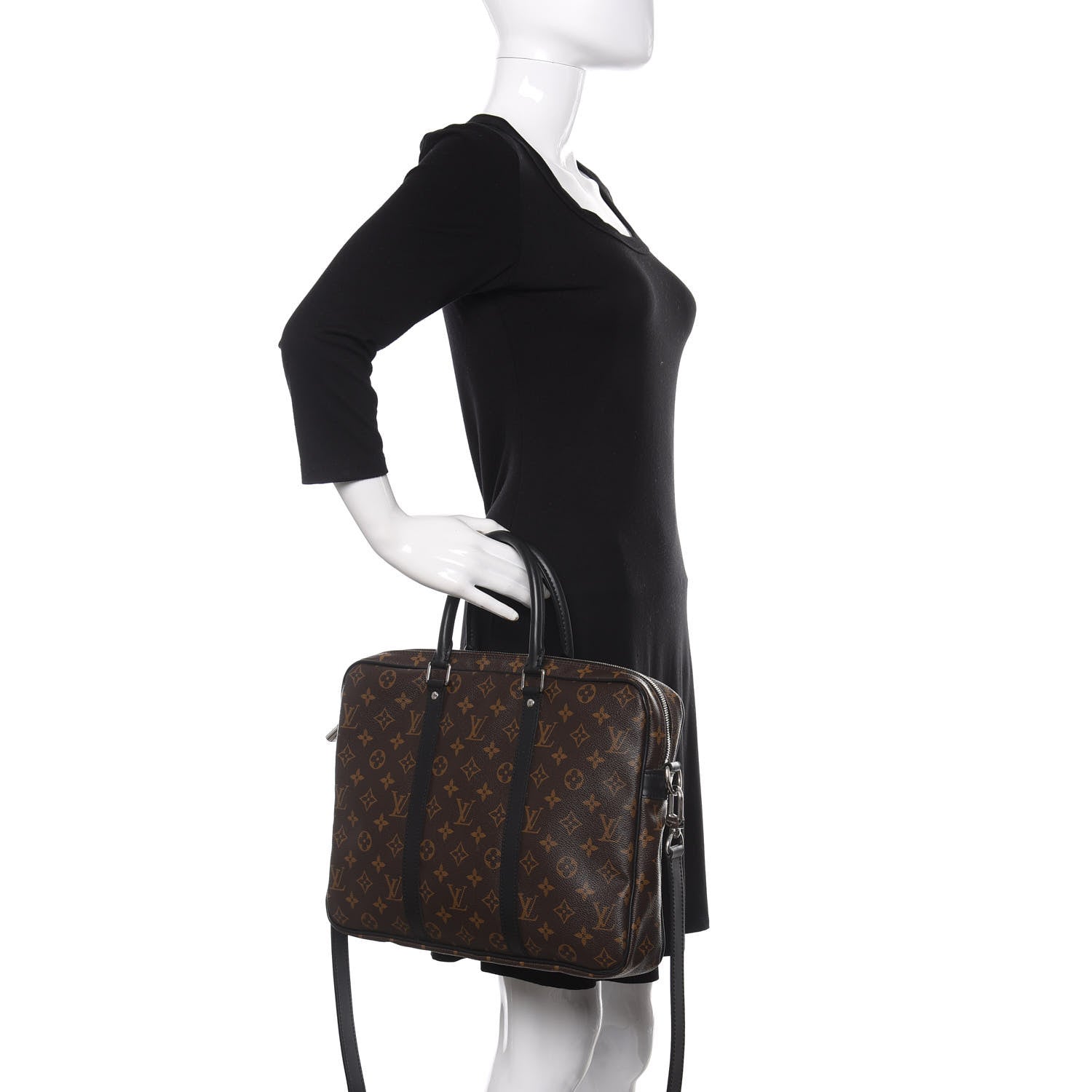 Louis Vuitton Monogram Macassar Porte-Documents Voyage PM 3 of 9