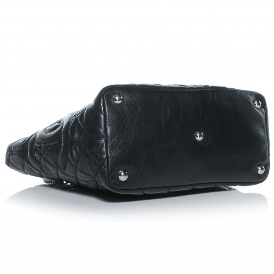 Chanel Leather Quilted Cotton Club Tote Black 4 of 7