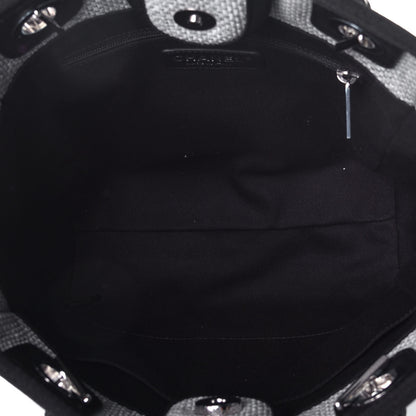 Chanel Woven Straw Raffia Mini Deauville Tote Grey 5 of 9
