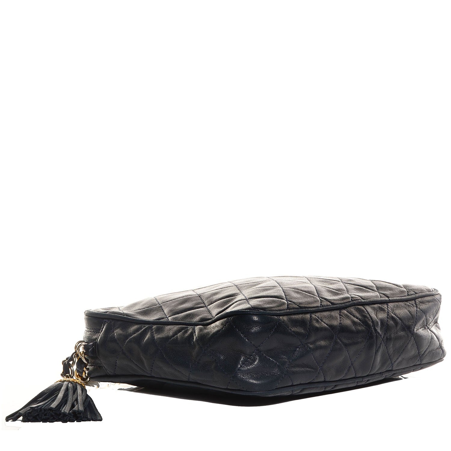 Chanel Lambskin Quilted Tassel Camera Case Navy 4 of 8