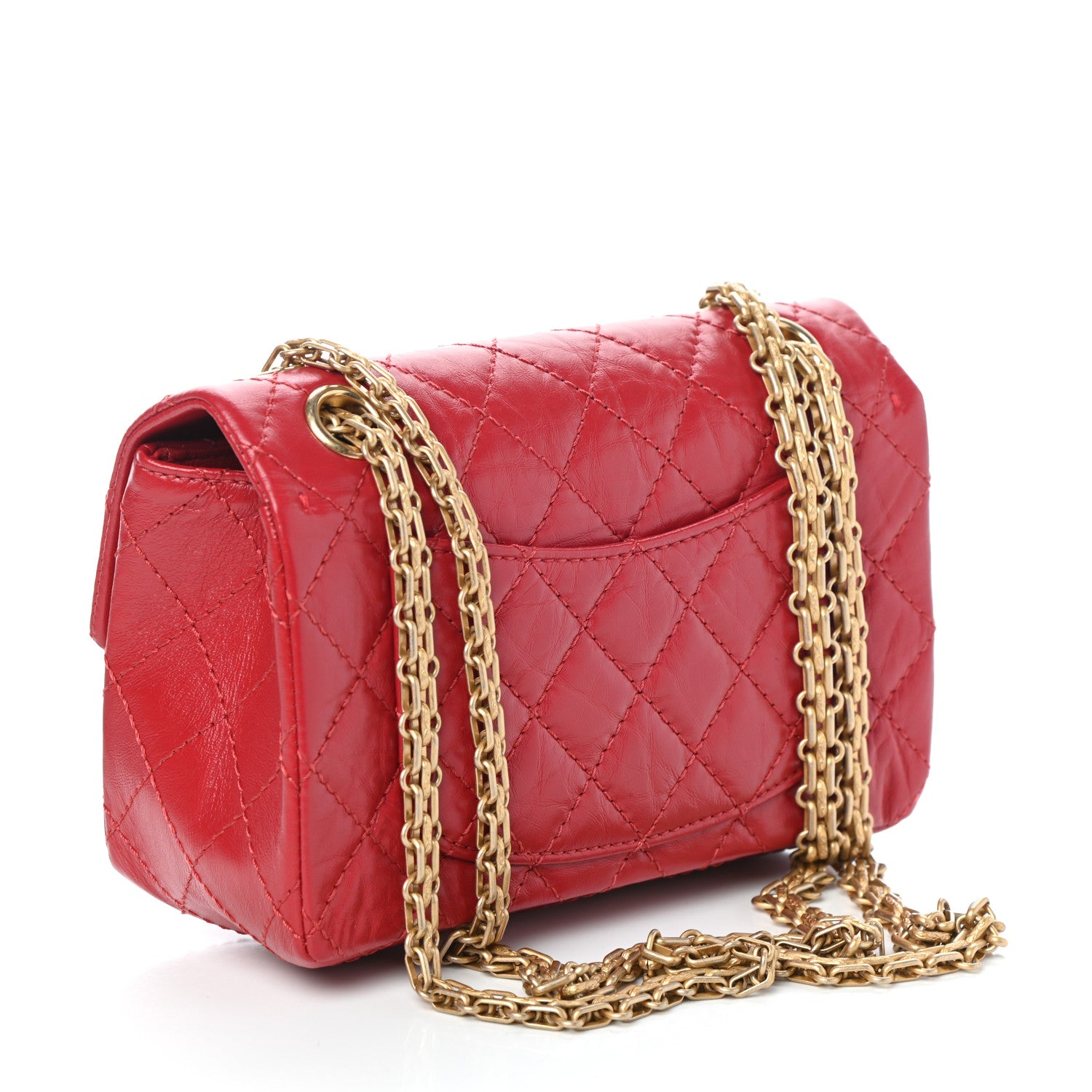 Chanel Aged Calfskin Quilted 2.55 Reissue Mini Flap Red 3 of 9