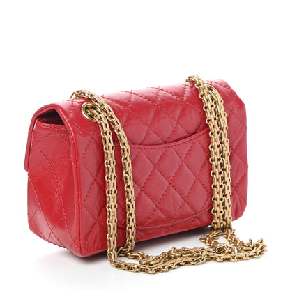 Chanel Aged Calfskin Quilted 2.55 Reissue Mini Flap Red 3 of 9