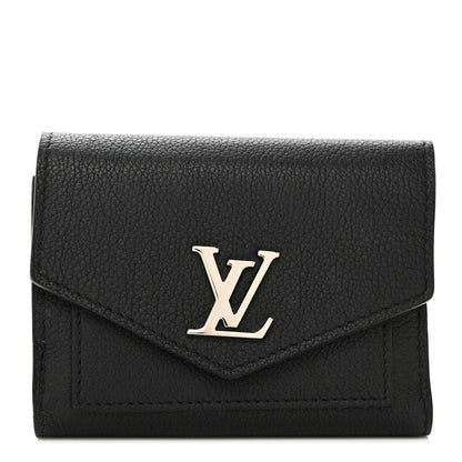 Louis Vuitton Soft Calfskin My Lockme Compact Wallet Black 1 of 6