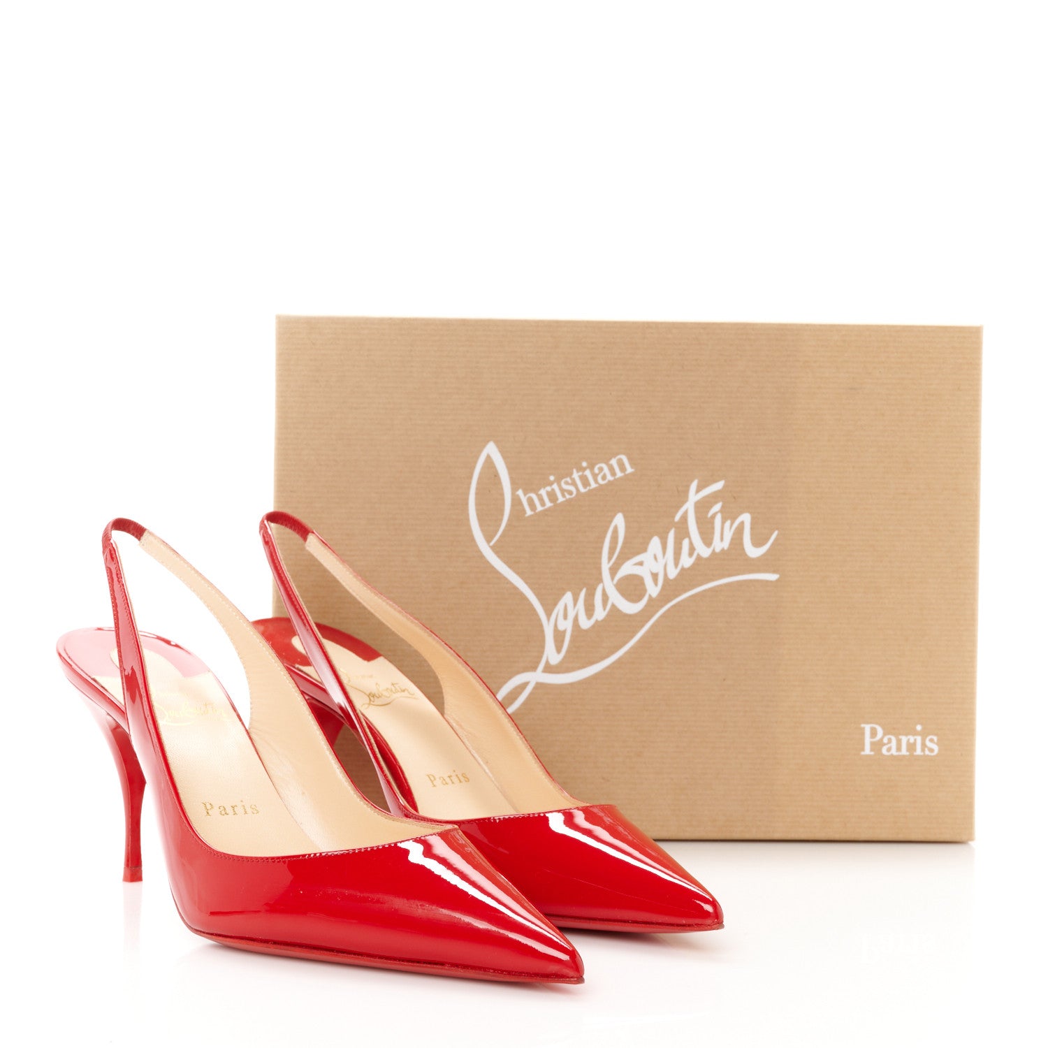 Christian Louboutin Patent Clare Sling 80 Pumps 38 Loubi 8 of 8
