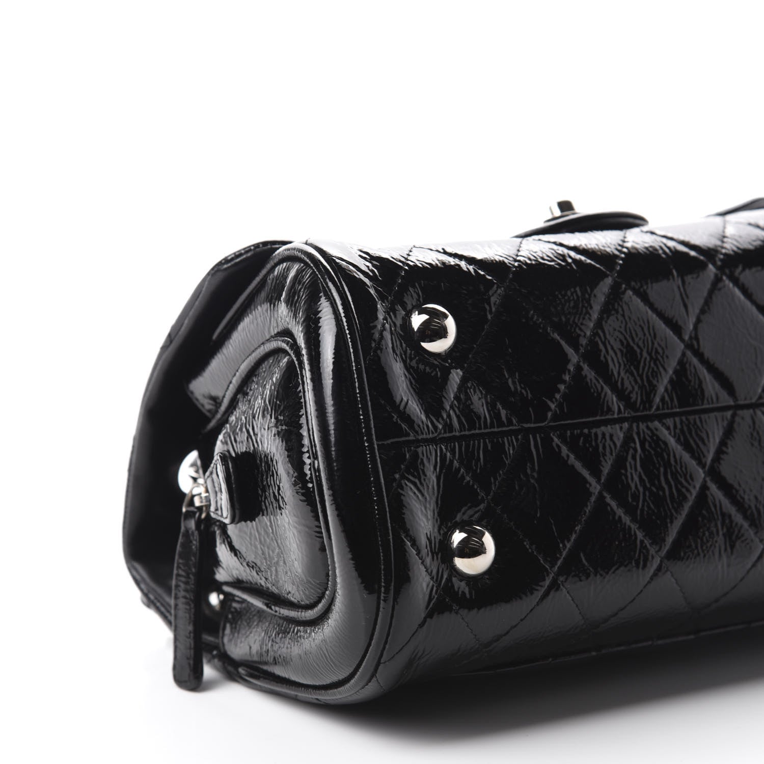 Chanel Distressed Patent Quilted Single Flap Bag Black 6 of 11