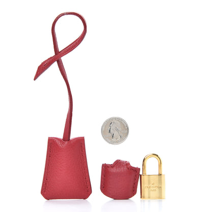 Louis Vuitton Calfskin Clochette Key Bell Holder and Lock Set Red 2 of 2