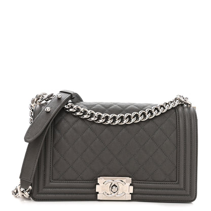 Chanel Caviar Quilted Medium Boy Flap Grey 1 of 11