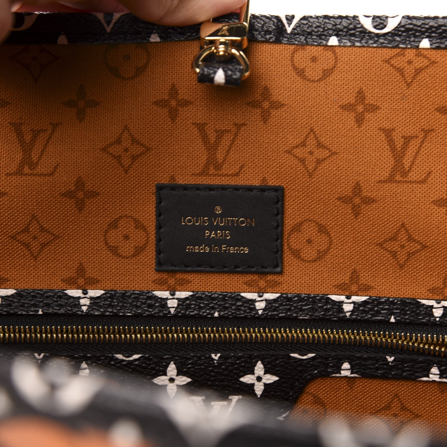 Louis Vuitton Monogram Giant Crafty Neverfull MM Creme Caramel 7 of 13