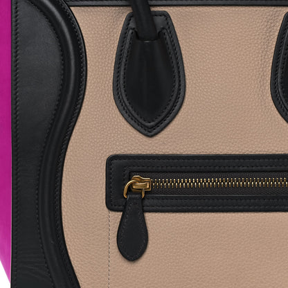 Celine Baby Grained Calfskin Nubuck Micro Tri-Color Luggage Fuchsia 8 of 17