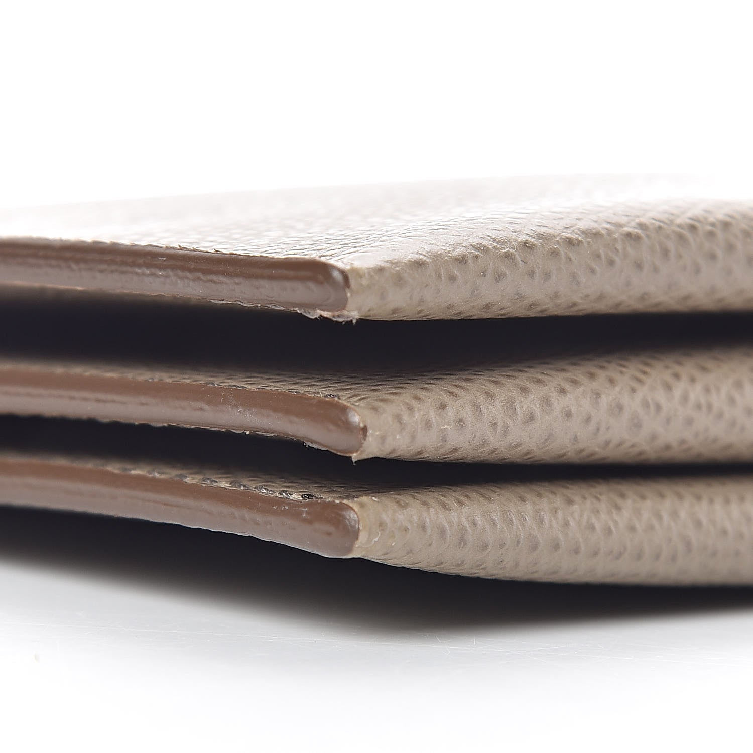 Celine Shiny Grained Calfskin Solo Trio Cosmetic Pouch Taupe 8 of 9