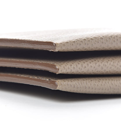 Celine Shiny Grained Calfskin Solo Trio Cosmetic Pouch Taupe 8 of 9
