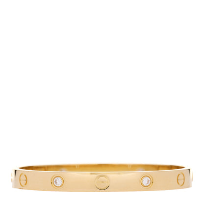 Cartier 18K Yellow Gold 4 Diamond LOVE Bracelet 16 3 of 11