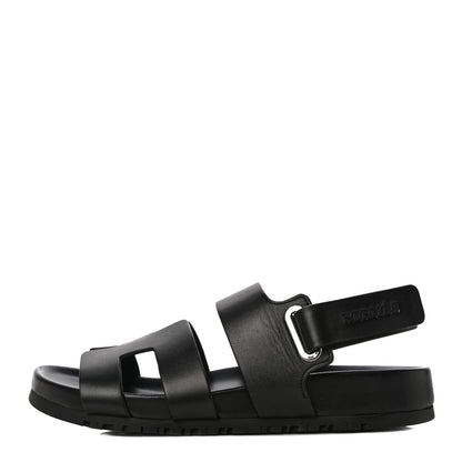 Hermes Calfskin Womens Takara Sandals 35 Black 1 of 10