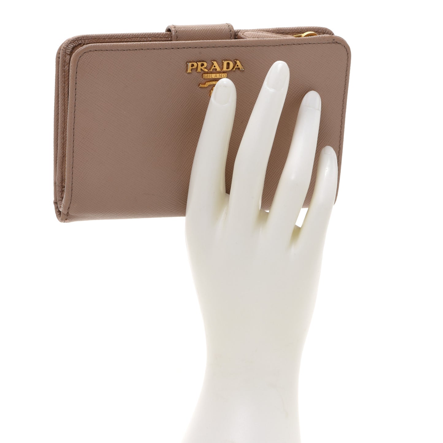 Saffiano Metal Compact Wallet Cammeo