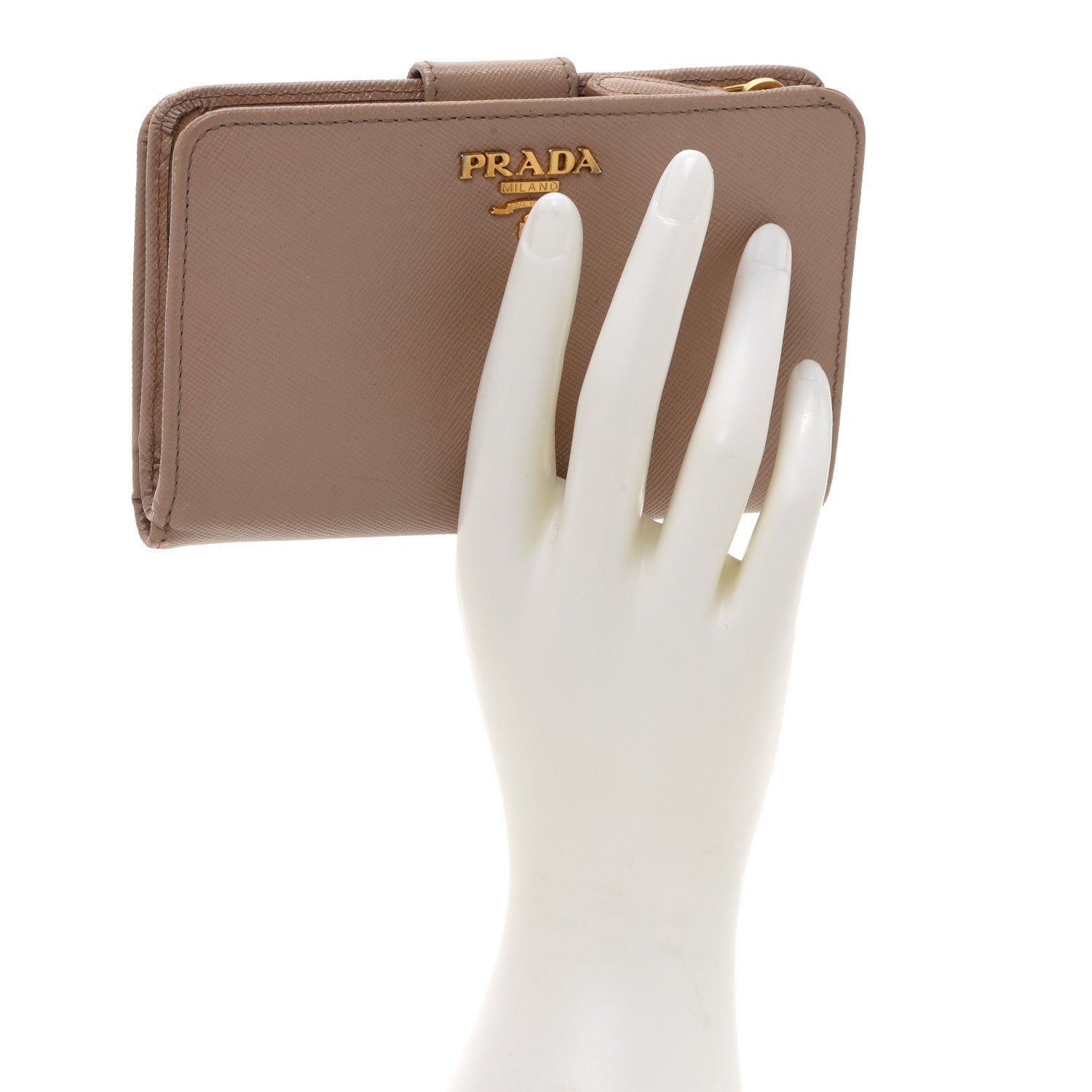 Prada Saffiano Metal Compact Wallet Cammeo 2 of 14