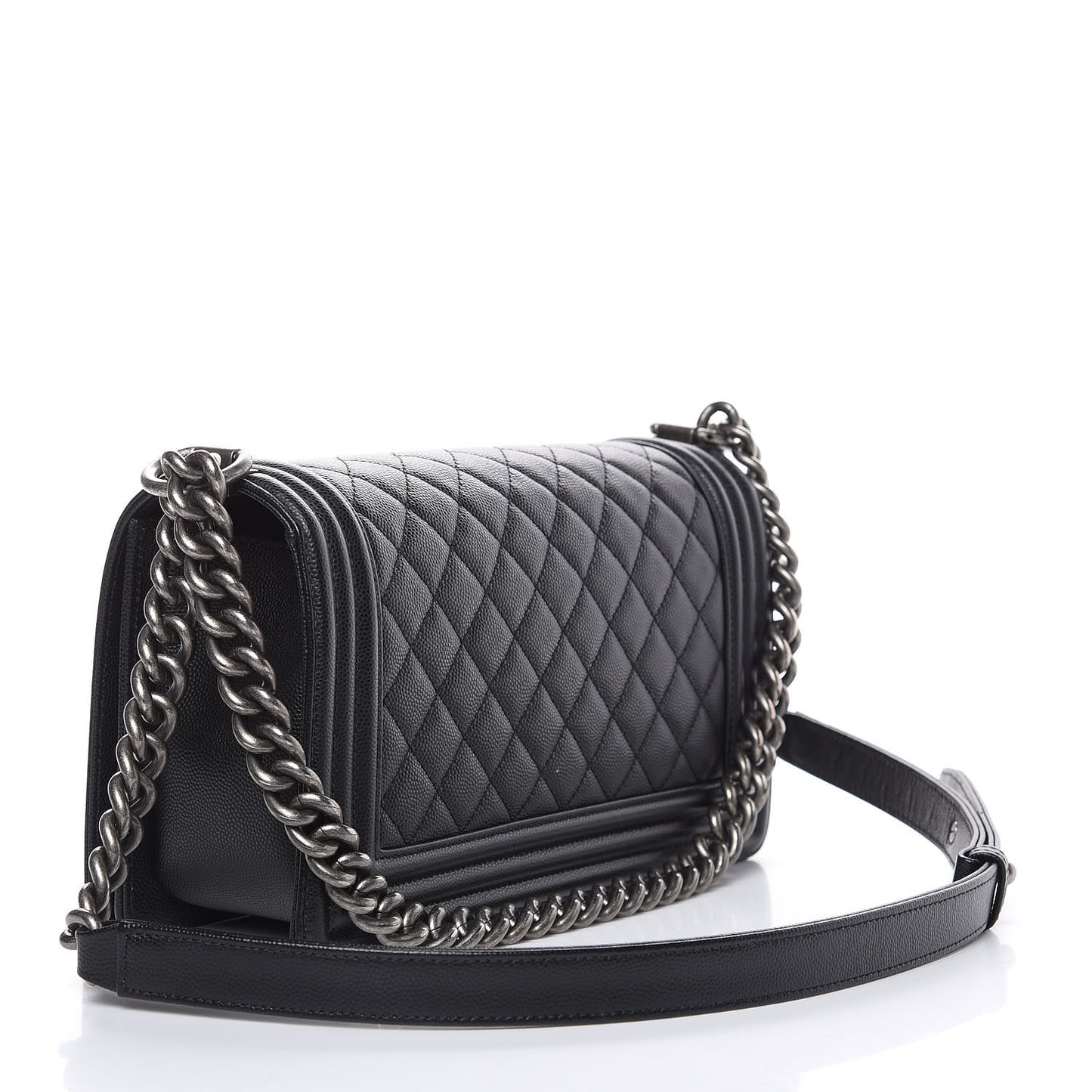 Caviar Quilted Medium Boy Flap Black