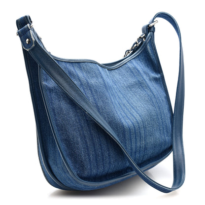 Chanel Denim Quilted Jungle Stroll Hobo Bag Blue 4 of 19