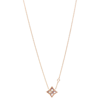 Louis Vuitton 18K Pink Gold Diamond Pink Mother of Pearl Color Blossom BB Star Pendant Necklace 1 of 5