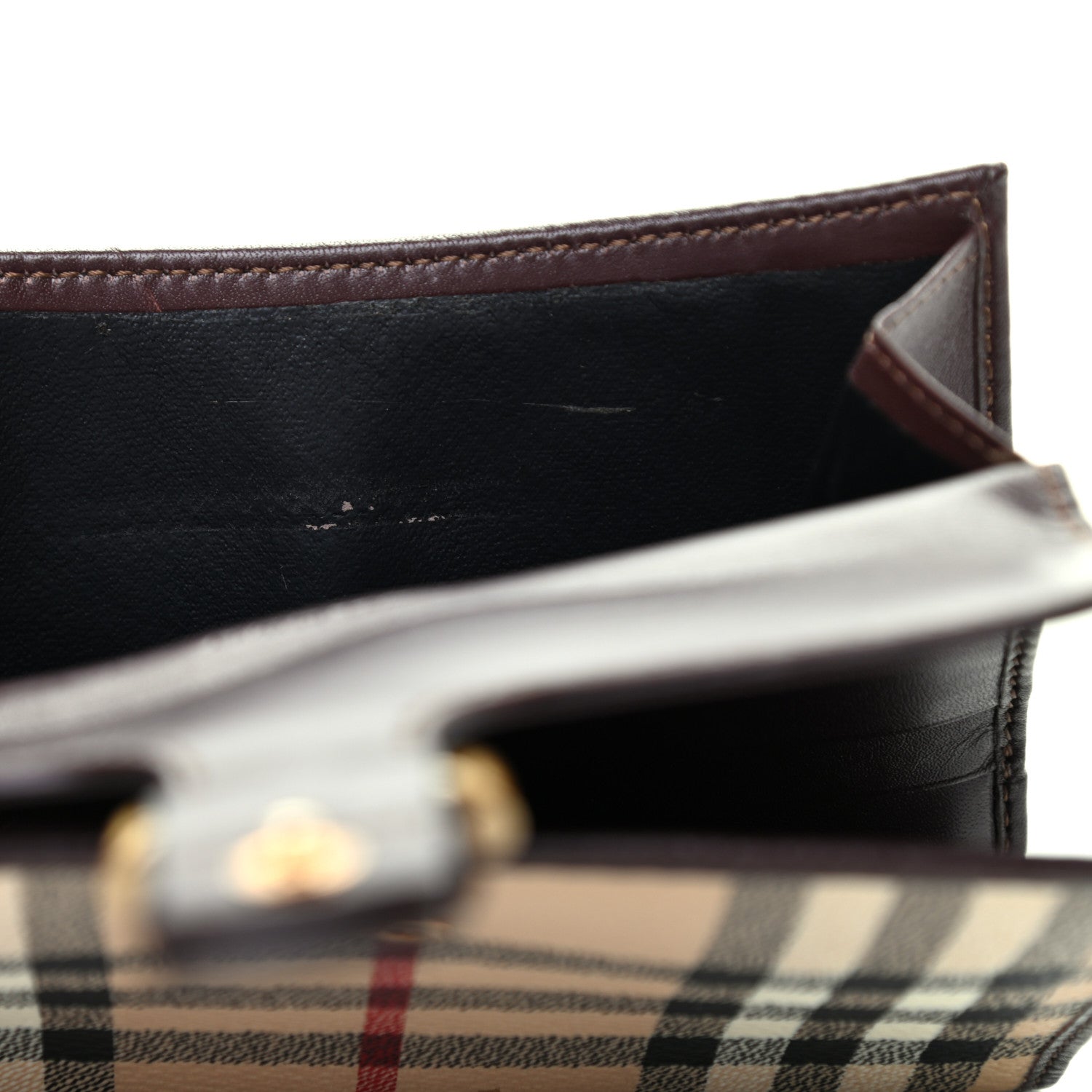 Burberry Haymarket Wallet Chocolate 6 of 6