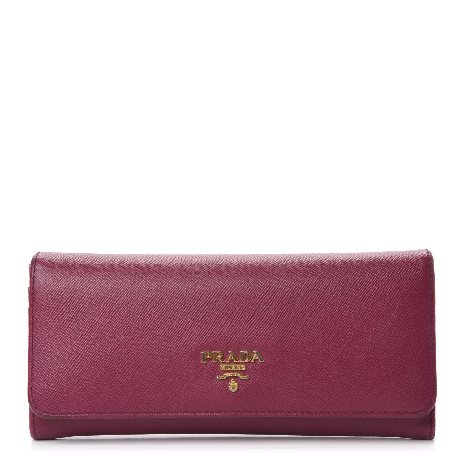 Prada Saffiano Metal Continental Flap Wallet Ametista 1 of 8