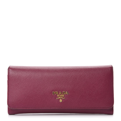 Prada Saffiano Metal Continental Flap Wallet Ametista 1 of 8