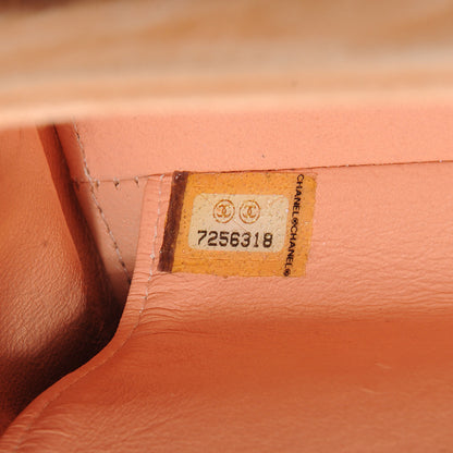 Chanel Suede Top Handle Flap Satchel Peach 6 of 7