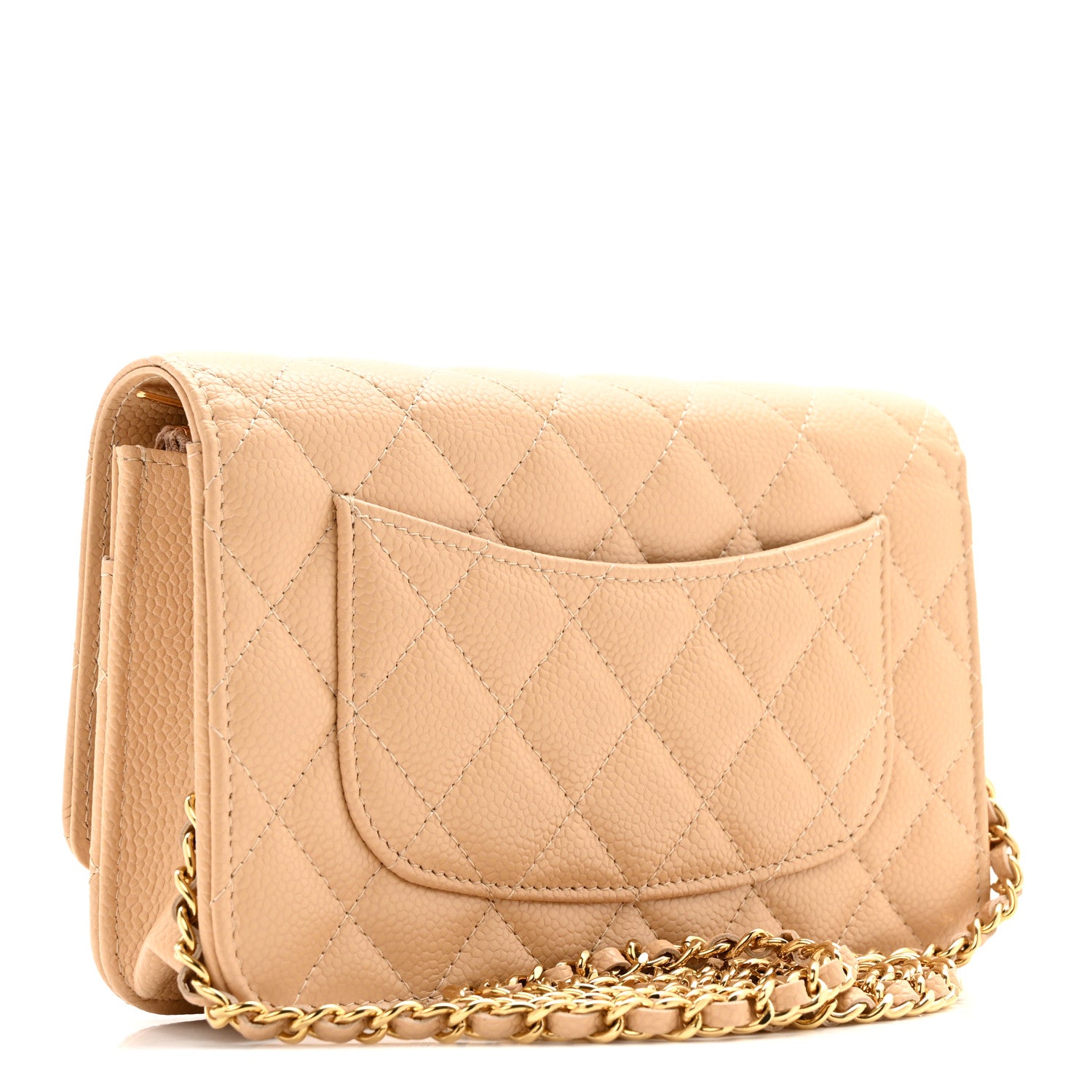 Chanel Caviar Quilted Wallet on Chain WOC Beige 3 of 14