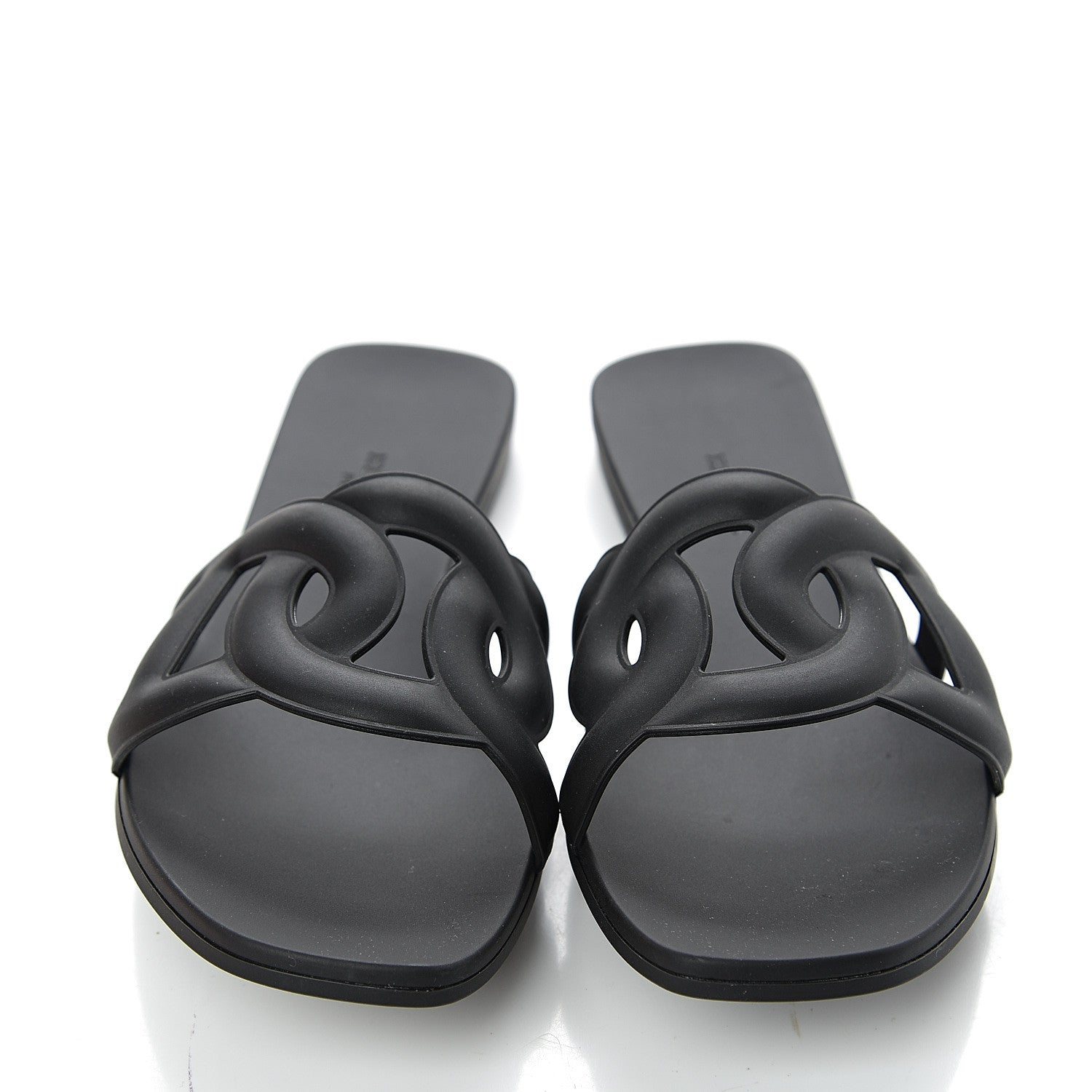 Hermes Rubber Aloha Sandals 38 Black 8 of 9