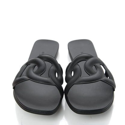 Hermes Rubber Aloha Sandals 38 Black 8 of 9