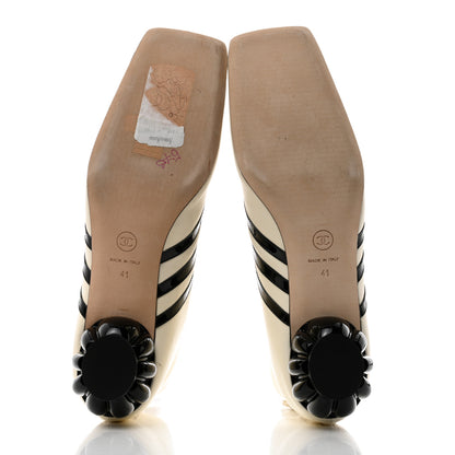 Chanel Lambskin Patent Ankle Boots 41 Beige Black 5 of 11