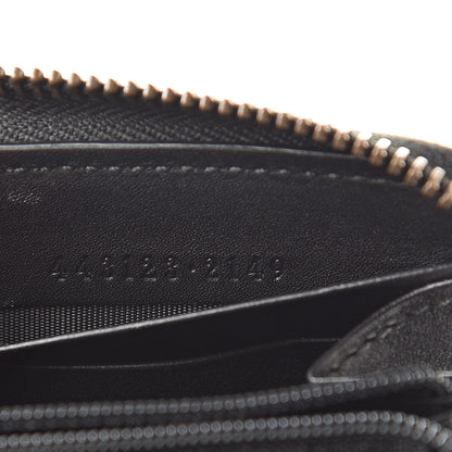 Gucci Calfskin Matelasse GG Marmont Zip Around Wallet Black White 7 of 8