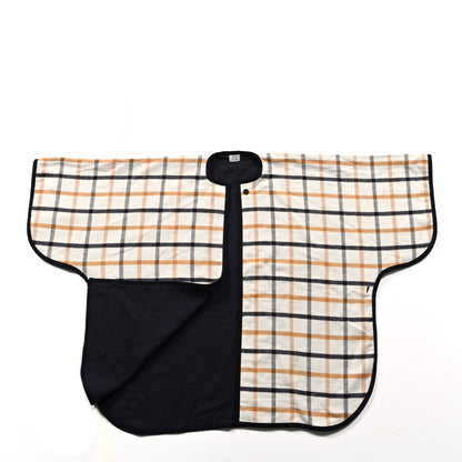 Hermes Wool Cashmere Sikkim Calfskin Reversible Camail Poncho  Navy Camail 2 of 5