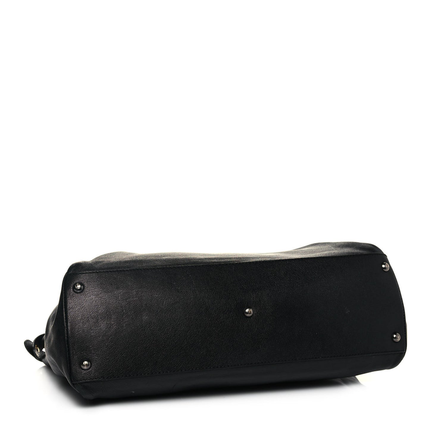 Goatskin Large Peekaboo Iconic Satchel Black Lampone
