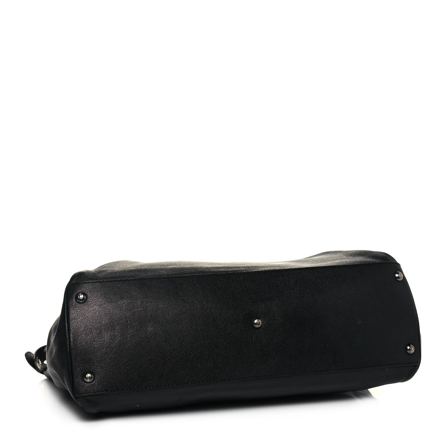 Fendi Goatskin Large Peekaboo Iconic Satchel Black Lampone 4 of 16