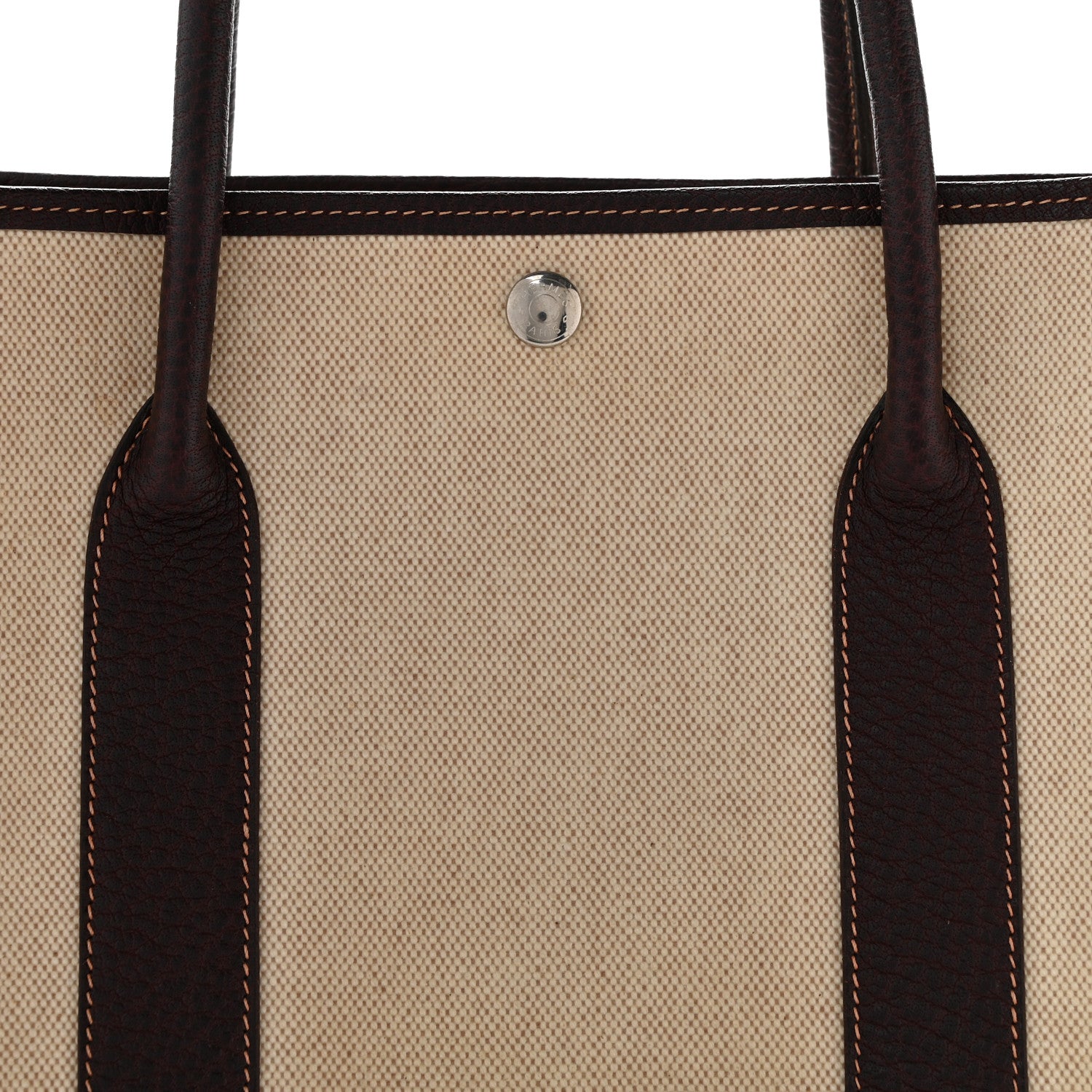 Hermes Buffle Skipper Toile Garden Party 36 MM Tote Marron Fonce 7 of 12