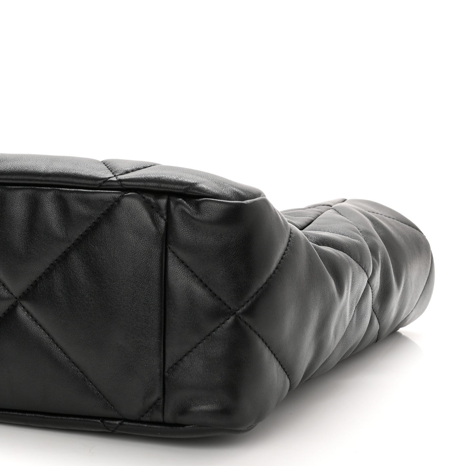 Chanel Lambskin Quilted Chanel 19 East West Shopping Bag Black 10 of 11