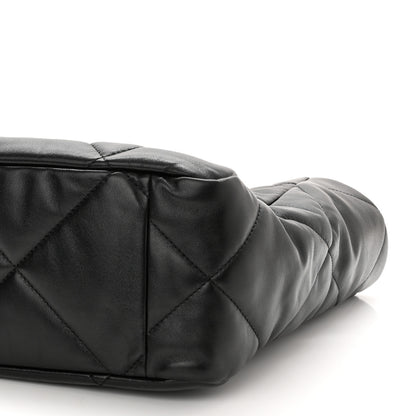 Chanel Lambskin Quilted Chanel 19 East West Shopping Bag Black 10 of 11
