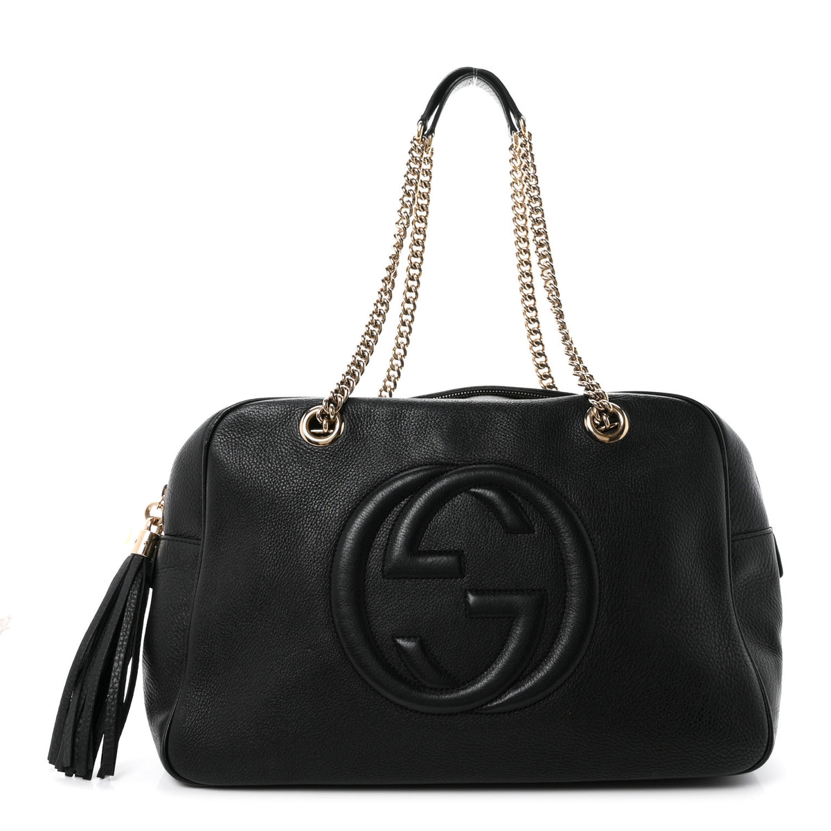 Pebbled Calfskin Medium Soho Bowler Black