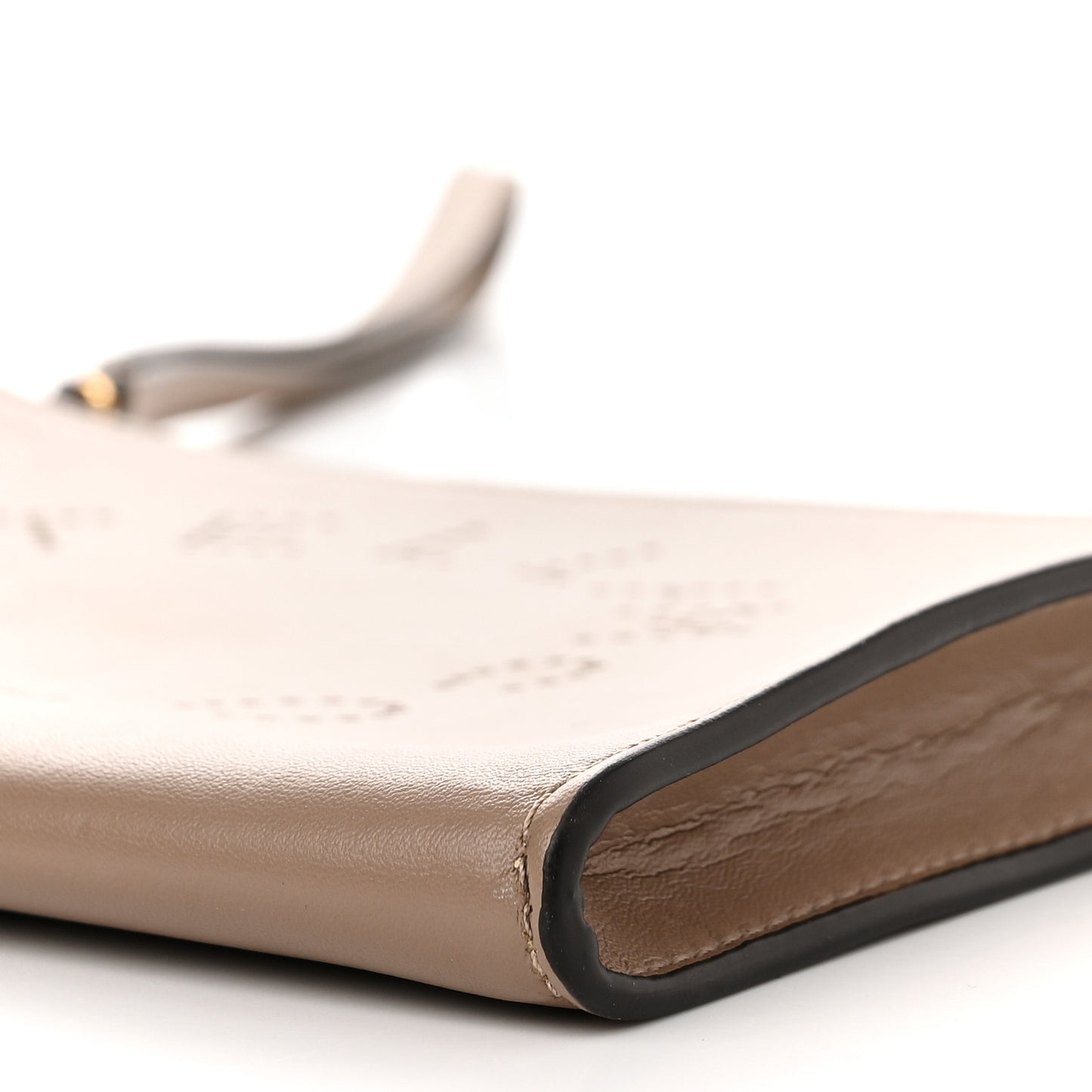 Alter Nappa Perforated Logo Pouch Beige