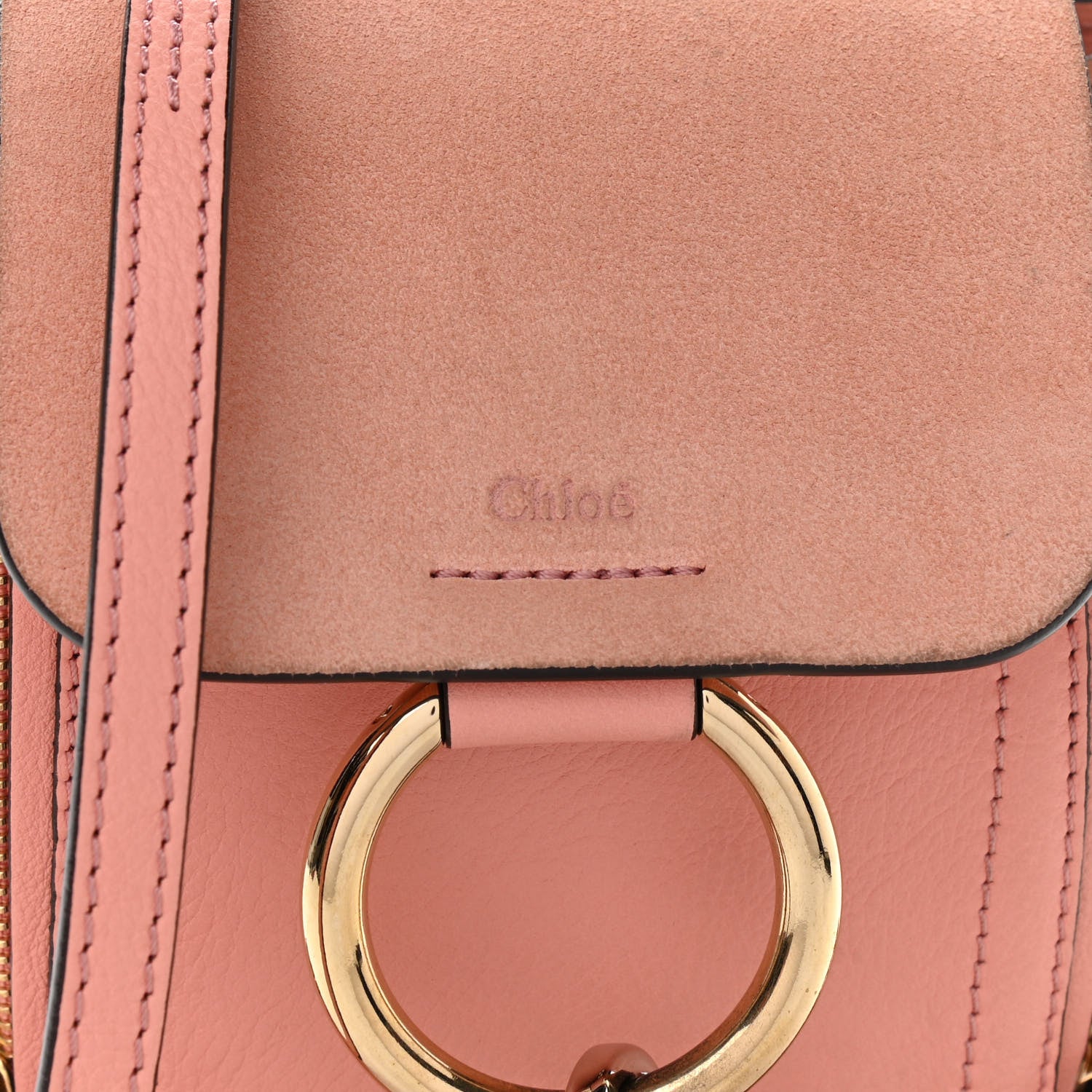 Chloe Suede Calfskin Mini Faye Backpack Ideal Blush 8 of 13