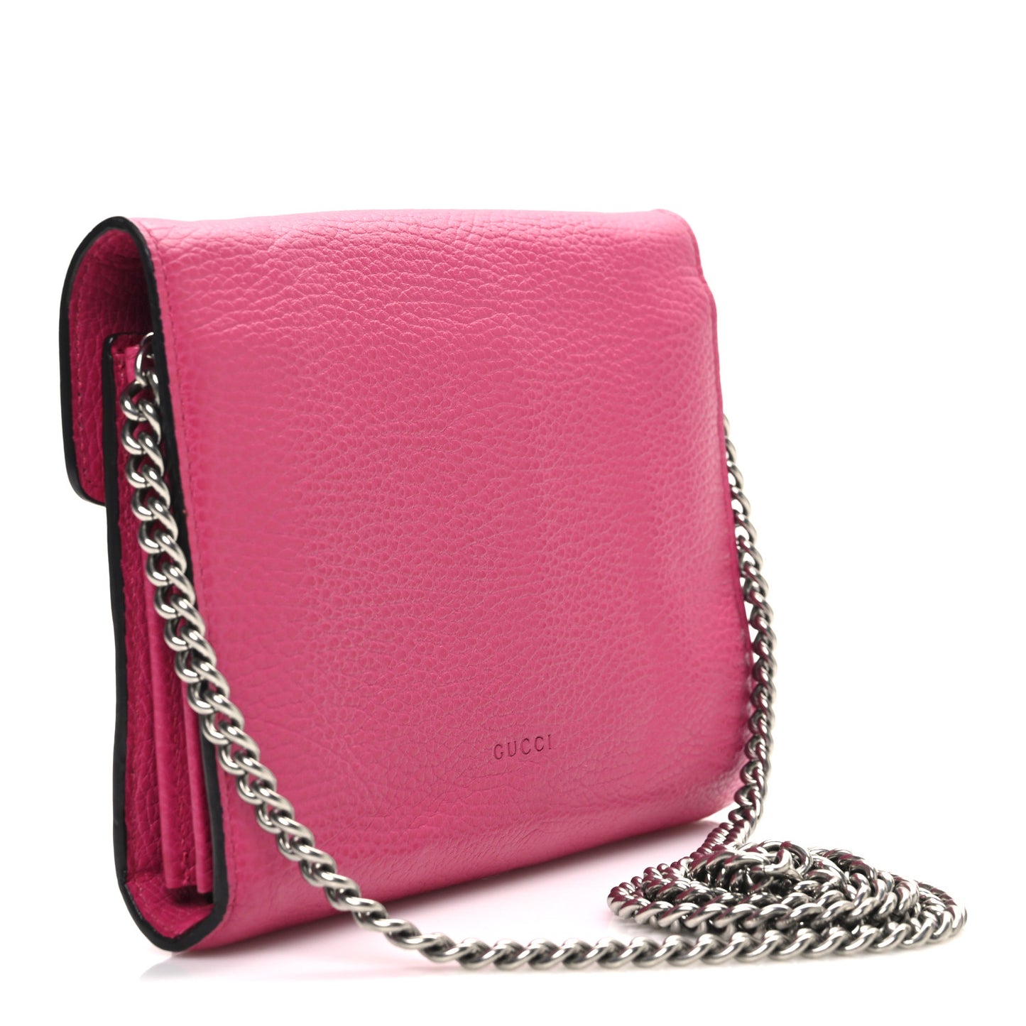 Dollar Calfskin Crystal Mini Dionysus Chain Wallet Box Pink