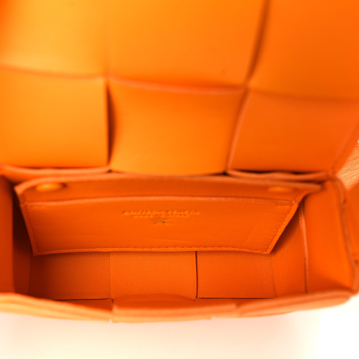 Bottega Veneta Lambskin Maxi Intrecciato Extra Mini Cassette Crossbody Bag Tangerine 5 of 9