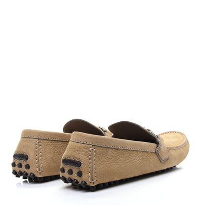 Louis Vuitton Nubuck Mens Hockenheim Moccasin Loafers 9 Beige 3 of 11